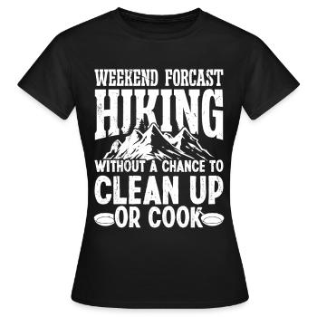 Prévisions du week-end Randonnée sans chance - T-shirt Femme - noir - Devant - AI Model Female 172 dark (172cm)