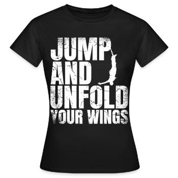 Sautez et dépliez vos ailes Saut à l’élastique - T-shirt Femme - noir - Devant - AI Model Female 172 dark (172cm)