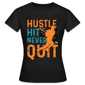 Hustle Hit Never Quit Baseball - T-shirt Femme - noir - Devant - AI Model Female 172 dark (172cm)