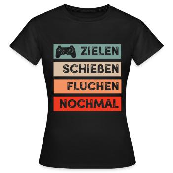 Zocken - Frauen T-Shirt - Schwarz - Vorne - AI Model Female 172 dark (172cm)