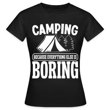 Camping parce que tout le reste est - T-shirt Femme - noir - Devant - AI Model Female 172 dark (172cm)