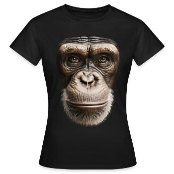Funny Monkey T-Shirt - T-shirt Femme - noir - Devant - AI Model Female 172 dark (172cm)