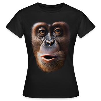 Funny Monkey T-Shirt - Women's T-Shirt - black - Front - AI Model Female 172 dark (172cm)