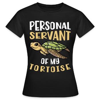 Serviteur personnel de My Tortoise Whisperer - T-shirt Femme - noir - Devant - AI Model Female 172 dark (172cm)