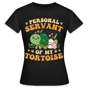 Serviteur personnel de My Tortoise Whisperer - T-shirt Femme - noir - Devant - AI Model Female 172 dark (172cm)