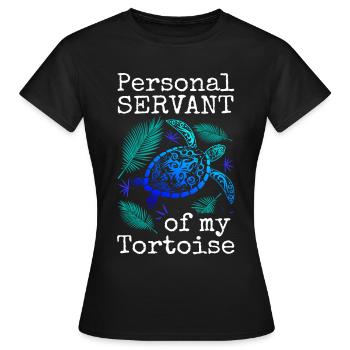 Serviteur personnel de mon chuchoteur de tortue - T-shirt Femme - noir - Devant - AI Model Female 172 dark (172cm)