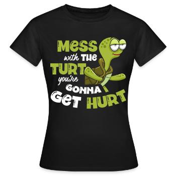 Jouez avec le turt, vous serez blessé - T-shirt Femme - noir - Devant - AI Model Female 172 dark (172cm)