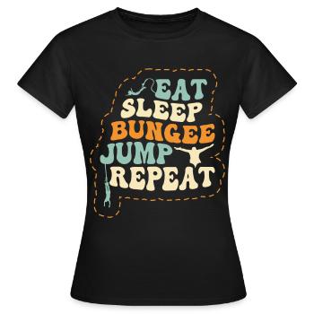 Manger Dormir saut à l’élastique Répéter - T-shirt Femme - noir - Devant - AI Model Female 172 dark (172cm)