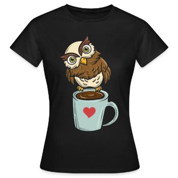 Koffeinierter Nachtvogel Koffein - Frauen T-Shirt - Schwarz - Vorne - AI Model Female 172 dark (172cm)