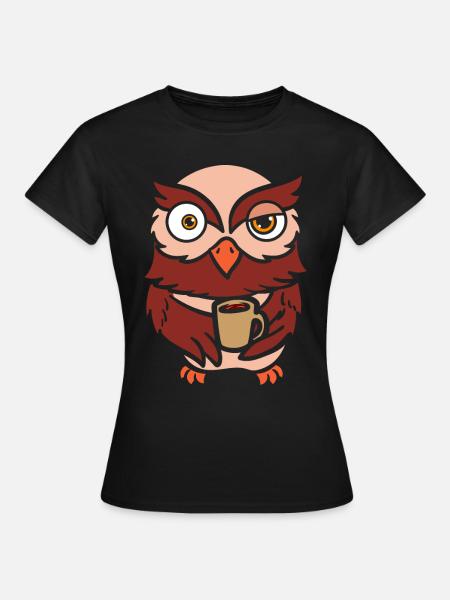 Tier Kaffee Eulenflüsterer - Frauen T-Shirt - Schwarz