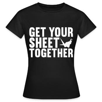 Origami - T-shirt Femme - noir - Devant - AI Model Female 172 dark (172cm)