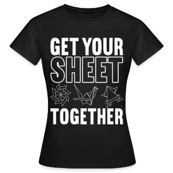 Origami - T-shirt Femme - noir - Devant - AI Model Female 172 dark (172cm)