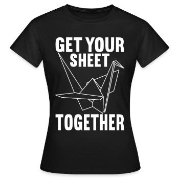 Origami - T-shirt Femme - noir - Devant - AI Model Female 172 dark (172cm)