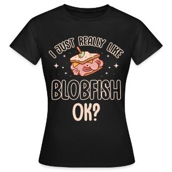 Blobfish Lover Poisson d’eau profonde Animal laid - T-shirt Femme - noir - Devant - AI Model Female 172 dark (172cm)