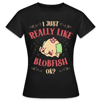 Blobfish Lover Poisson d’eau profonde Animal laid - T-shirt Femme - noir - Devant - AI Model Female 172 dark (172cm)