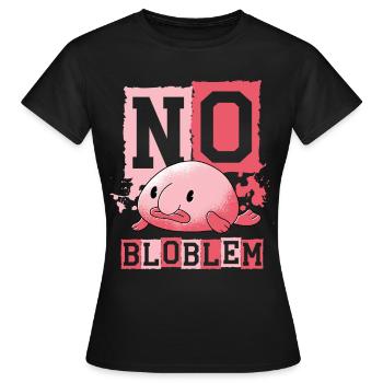 Pas de poisson blob Bloblem Poisson d’eau profonde Moche - T-shirt Femme - noir - Devant - AI Model Female 172 dark (172cm)