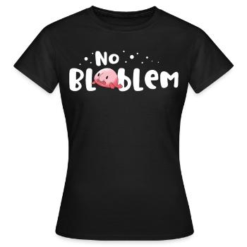 Pas de poisson blob Bloblem Poisson d’eau profonde Moche - T-shirt Femme - noir - Devant - AI Model Female 172 dark (172cm)