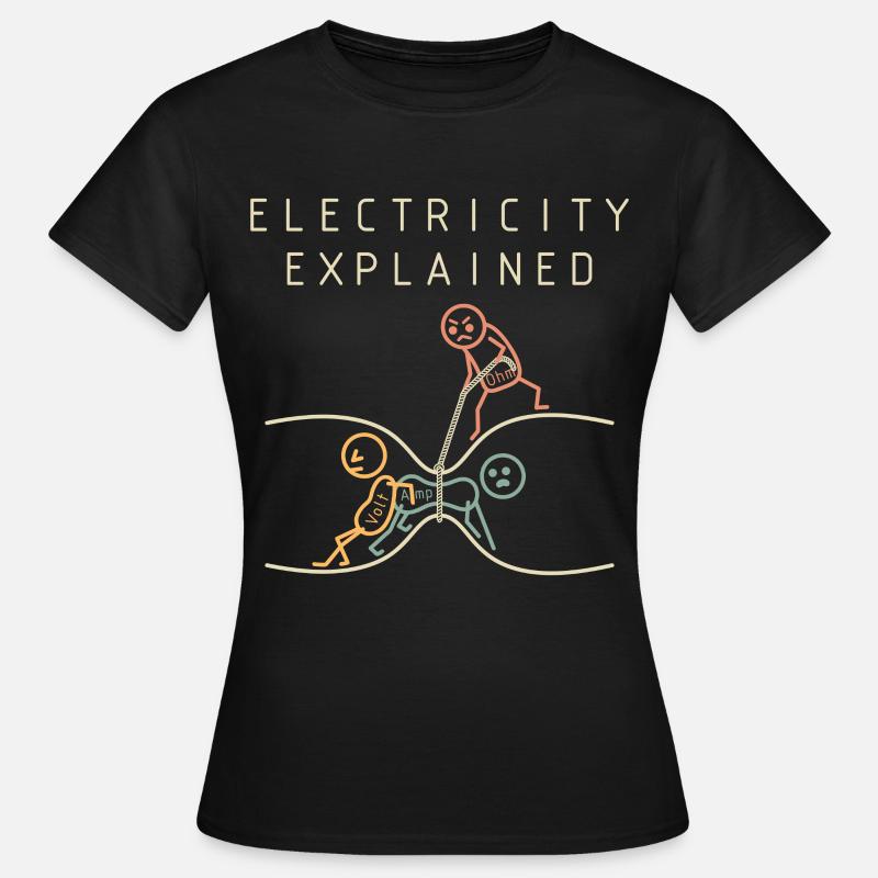 L’électricité explique la physique - T-shirt Femme - noir