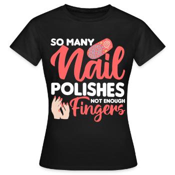 Nail Polish Nail Design Manicure Nail Studio Nails - Women's T-Shirt - black - Front - AI Model Female 172 dark (172cm)