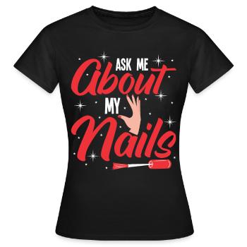 Nail Polish Nail Design Manicure Nail Studio Nails - Women's T-Shirt - black - Front - AI Model Female 172 dark (172cm)
