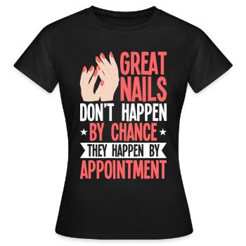 Nail Polish Nail Design Manicure Nail Studio Nails - Women's T-Shirt - black - Front - AI Model Female 172 dark (172cm)
