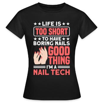 Nail Polish Nail Design Manicure Nail Studio Nails - Women's T-Shirt - black - Front - AI Model Female 172 dark (172cm)