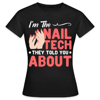 Nail Polish Nail Design Manicure Nail Studio Nails - Women's T-Shirt - black - Front - AI Model Female 172 dark (172cm)