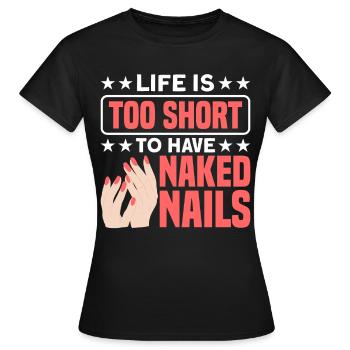 Nail Polish Nail Design Manicure Nail Studio Nails - Women's T-Shirt - black - Front - AI Model Female 172 dark (172cm)