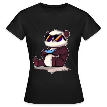 Panda Gaming Gamer - T-shirt Femme - noir - Devant - AI Model Female 172 dark (172cm)