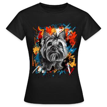 Yorkshire Terrier - T-shirt Femme - noir - Devant - AI Model Female 172 dark (172cm)