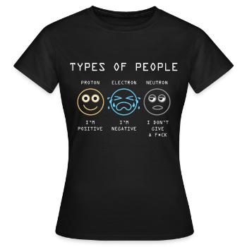 Elektron Neutron Physiker - Frauen T-Shirt - Schwarz - Vorne - AI Model Female 172 dark (172cm)