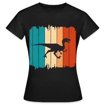 Velociraptor Dino Dinosaurs - Women's T-Shirt - black - Front - AI Model Female 172 dark (172cm)