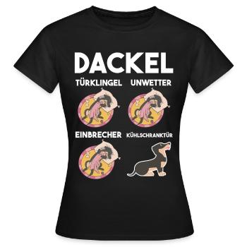 Hund Dackel - Frauen T-Shirt - Schwarz - Vorne - AI Model Female 172 dark (172cm)