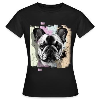 French Bulldog Frenchie - T-shirt Femme - noir - Devant - AI Model Female 172 dark (172cm)