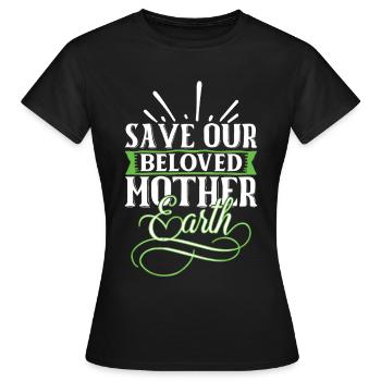 Jour de la Terre respectueux de l’environnement Terre Planète Sauver - T-shirt Femme - noir - Devant - AI Model Female 172 dark (172cm)
