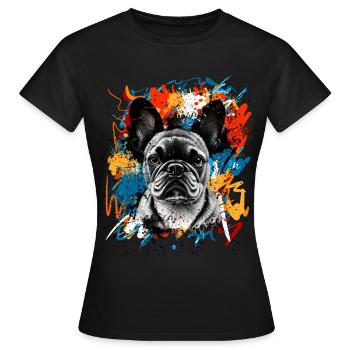Bouledogue français - T-shirt Femme - noir - Devant - AI Model Female 172 dark (172cm)