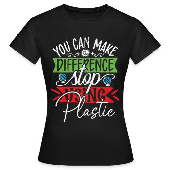 Jour de la Terre respectueux de l’environnement Terre Planète Sauver - T-shirt Femme - noir - Devant - AI Model Female 172 dark (172cm)