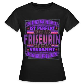 Friseurin Frisörin Haare - Frauen T-Shirt - Schwarz - Vorne - AI Model Female 172 dark (172cm)