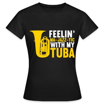 Tuba Tuba lecteur - T-shirt Femme - noir - Devant - AI Model Female 172 dark (172cm)