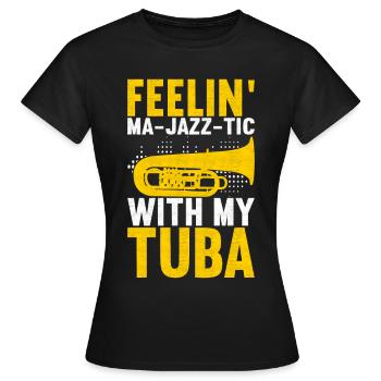 Tuba Tuba lecteur - T-shirt Femme - noir - Devant - AI Model Female 172 dark (172cm)