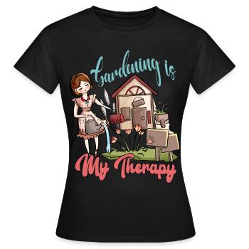 Le jardinage : ma forme de thérapie - T-shirt Femme - noir - Devant - AI Model Female 172 dark (172cm)