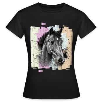 Horse - Women's T-Shirt - black - Front - AI Model Female 172 dark (172cm)