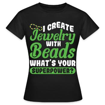 Perle Perle Broderie Bijoutier Fabricant de bijoux - T-shirt Femme - noir - Devant - AI Model Female 172 dark (172cm)