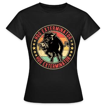 Sanglier Chasse au sanglier Chasseurs de sangliers - T-shirt Femme - noir - Devant - AI Model Female 172 dark (172cm)