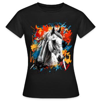 Horse - Women's T-Shirt - black - Front - AI Model Female 172 dark (172cm)