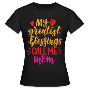 Mom Mom Mother's Day - Mother's Day Design - Women's T-Shirt - black - Front - AI Model Female 172 dark (172cm)