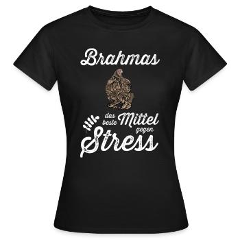 Brahma Hühner I Chicken Geflügel Motiv für - Frauen T-Shirt - Schwarz - Vorne - AI Model Female 172 dark (172cm)