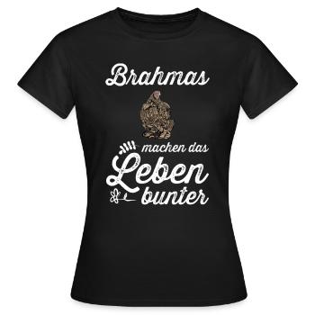 Brahma Hühner I Chicken Geflügel Motiv für - Frauen T-Shirt - Schwarz - Vorne - AI Model Female 172 dark (172cm)