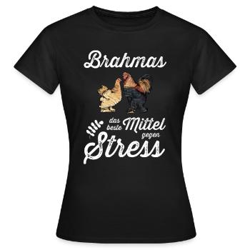Brahma Hühner I Chicken Geflügel Motiv für - Frauen T-Shirt - Schwarz - Vorne - AI Model Female 172 dark (172cm)