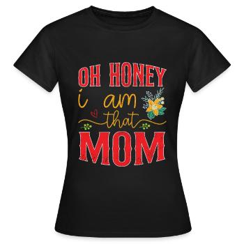 Mom Mom Mother's Day - Mother's Day Design - Women's T-Shirt - black - Front - AI Model Female 172 dark (172cm)